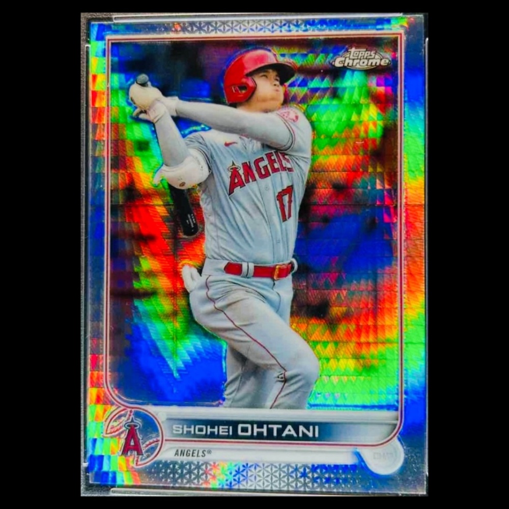 RARE* Shohei Ohtani Topps Prism Refractor - 2022 Chrome - LA Dodgers 4x MVP